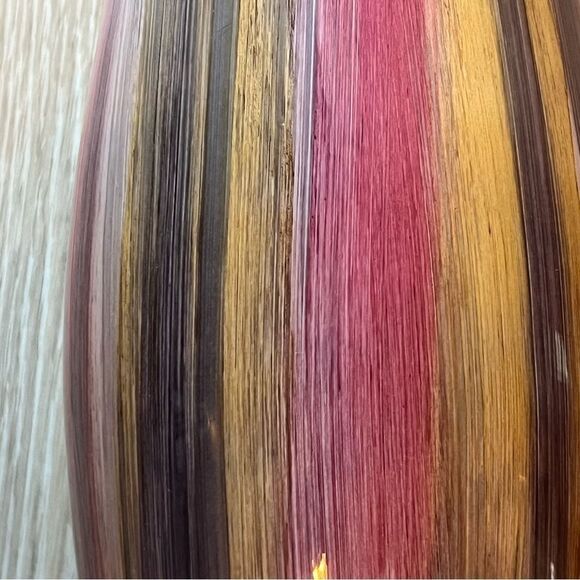 FRANCO Italy MCM Boho Watercolor Pink Gray Beige White Vertical Stripe Vase - Picture 5 of 16